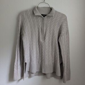 Theory Cable Knit Half Zip Sweater | S